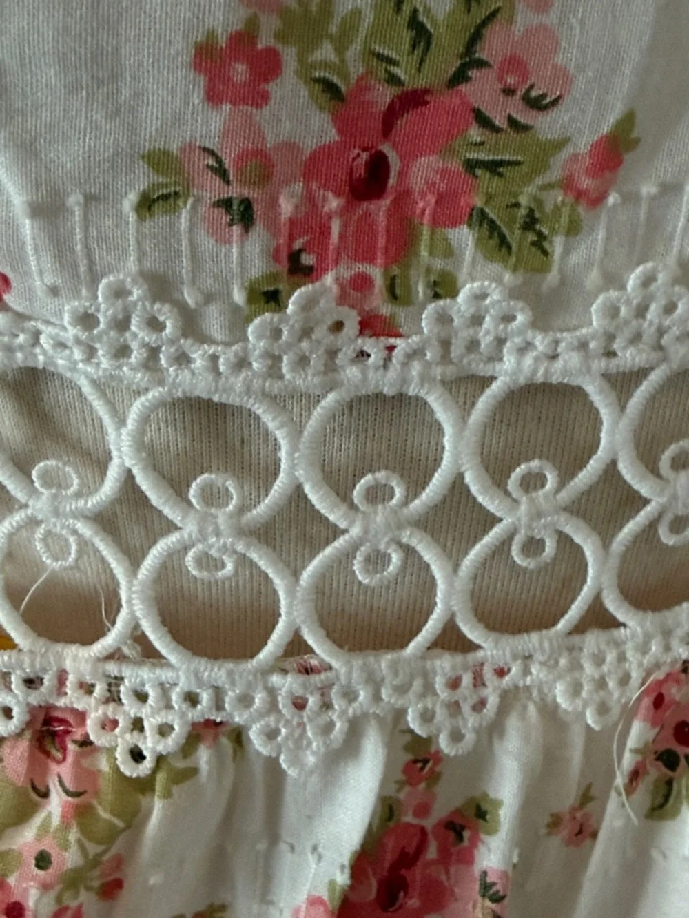 Floral Off-Shoulder Maxi Dress in White with Pink Roses - Picture 4 of 9